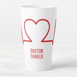 Heart EKG custom text Latte Mug