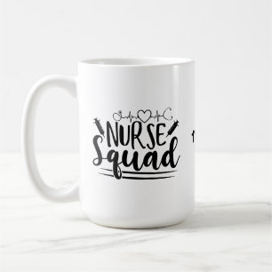 Heart EKG Nurse Squad   Funny Nurse  Coffee Mug