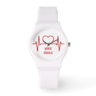 Heart EKG personnalisé nom et profession montres