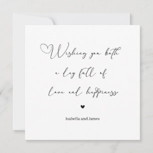 Heart Embellished Love and Happiness Wedding  Card