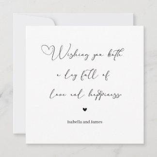 Heart Embellished Love and Happiness Wedding Card