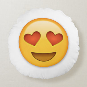 Heart Emoji Round Pillow