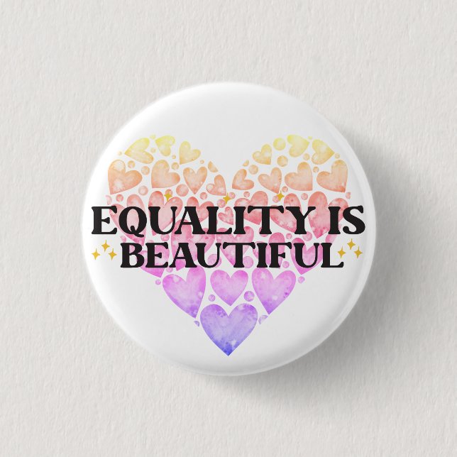 Heart Equality  1 Inch Round Button (Front)