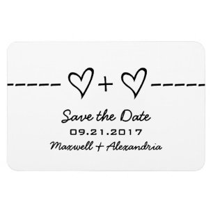 Heart Equation Save the Date Magnet, Ebony Magnet