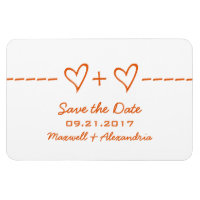 Heart Equation Save the Date Magnet, Orange