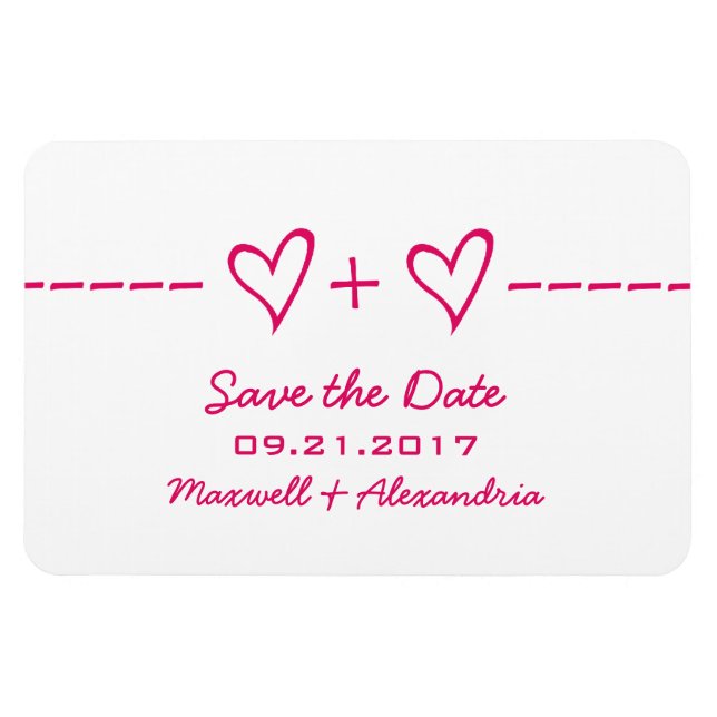 Heart Equation Save the Date Magnet, Pink Magnet (Horizontal)