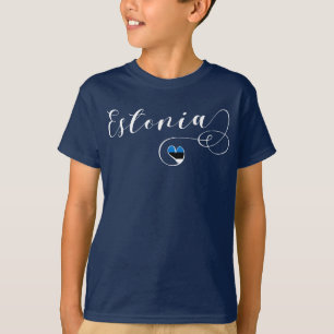 Heart Estonia Tee Shirt, Estonian Flag