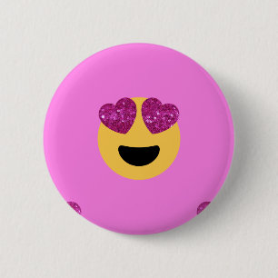 heart eye emoji 2 inch round button