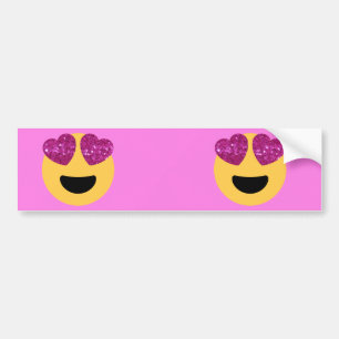 heart eye emoji bumper sticker
