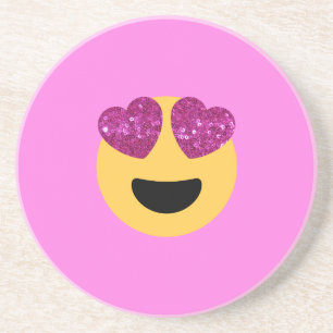 heart eye emoji coaster