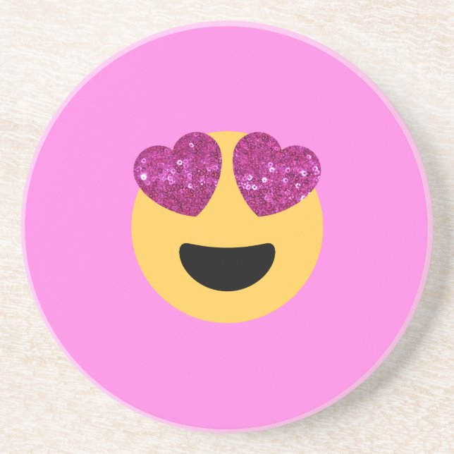 heart eye emoji coaster (Front)