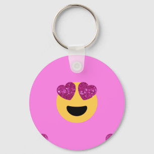 heart eye emoji keychain