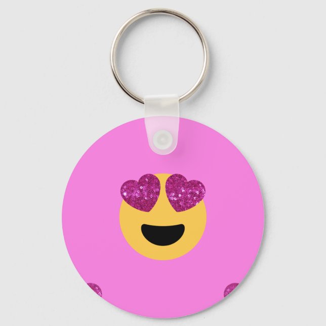 heart eye emoji keychain (Front)