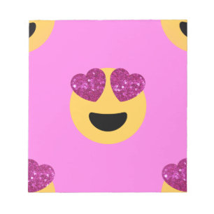 heart eye emoji notepad