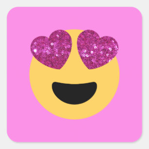 heart eye emoji square sticker