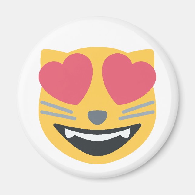 Heart Eyed Emoji Kitty Cat Magnet (Front)