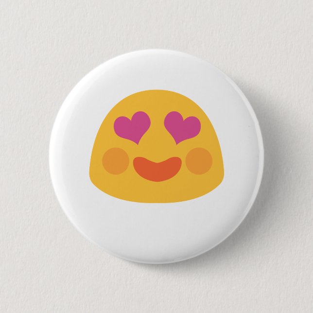 Heart Eyes Emoji 2 Inch Round Button (Front)