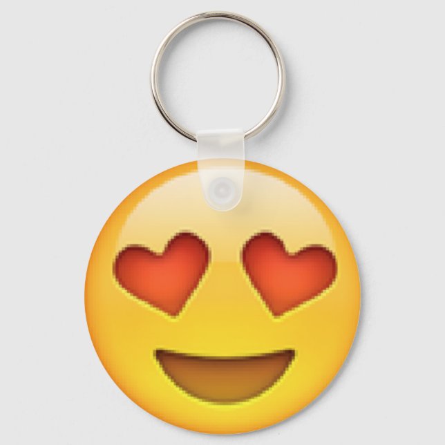 Heart Eyes Emoji Keychain (Front)