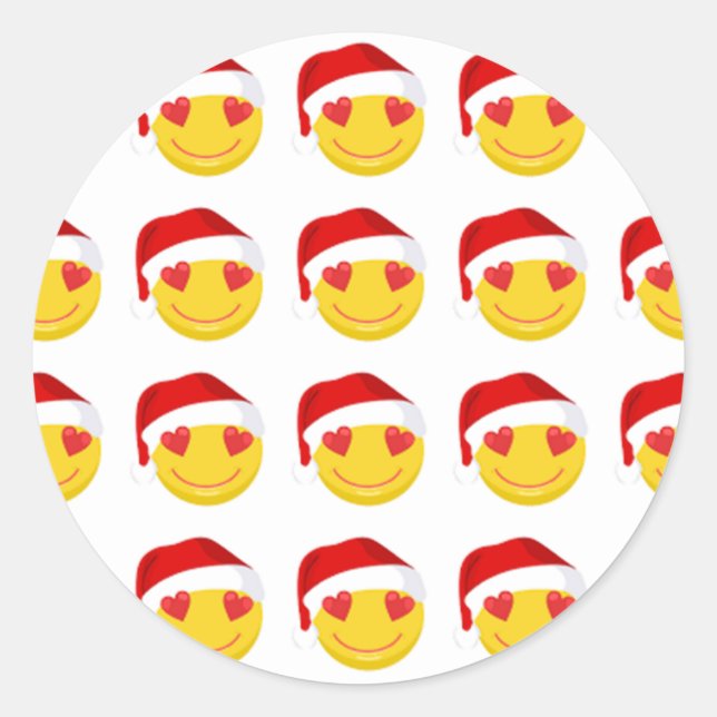 **HEART EYES SANTA*** CHRISTMAS STICKER (Front)