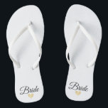 Heart Fab Bride Gold Flip Flops<br><div class="desc">Flip Flops for the Bride! Easily customizable,  change the strap colours,  sole colours,  add text or other images!</div>