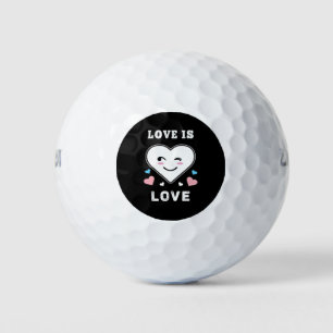 Heart Face Love Is Love LGBTQ Transgender Pride Golf Balls
