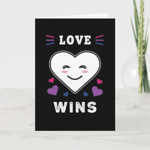 Heart Face Love Wins LGBTQ Bisexual Pride Card