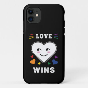 Heart Face Love Wins LGBTQ Gay Pride iPhone 11 Case
