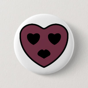 Heart Face Pout 2 Inch Round Button