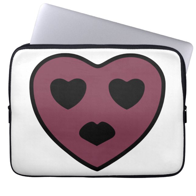 Heart Face Pout Laptop Sleeve (Front)