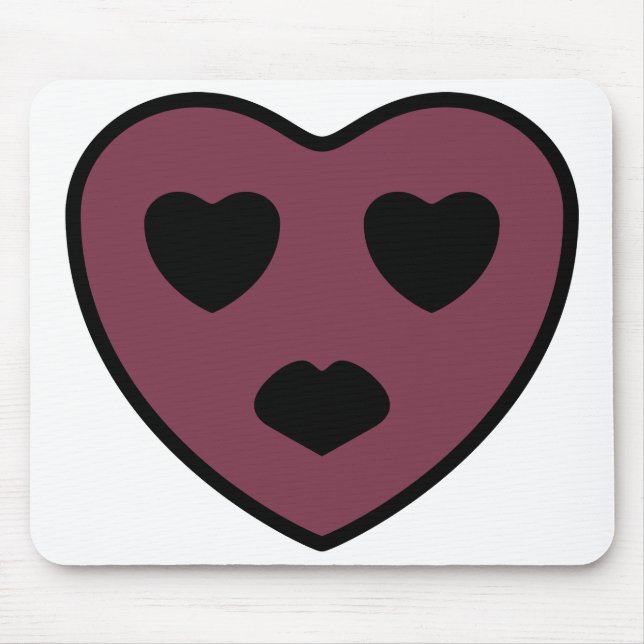 Heart Face Pout Mouse Pad (Front)