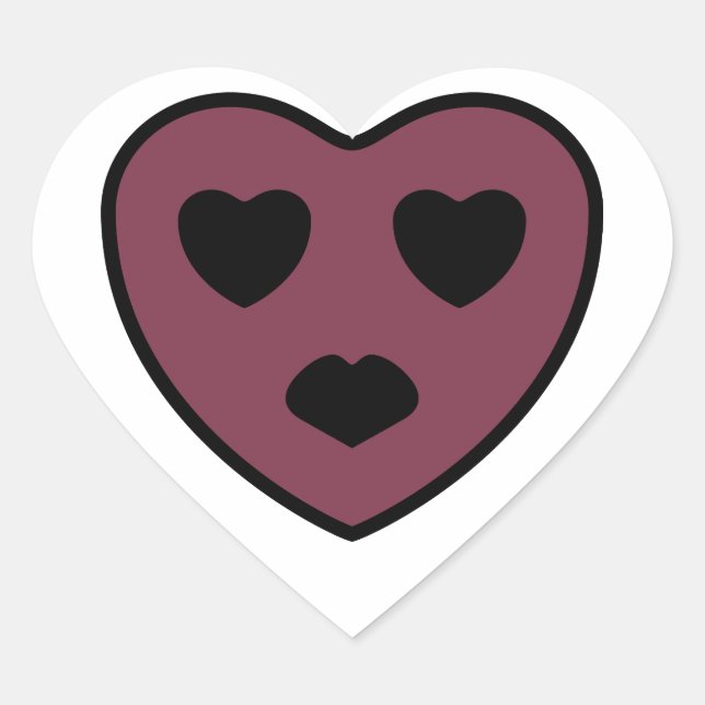 Heart Face Pout Sticker (Front)