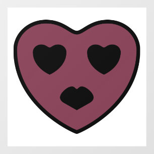 Heart Face Pout Window Cling