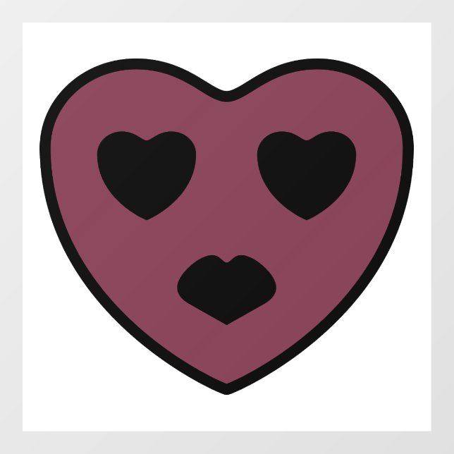 Heart Face Pout Window Cling (Sheet)
