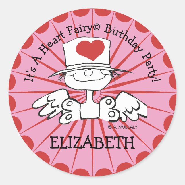 Heart Fairy© Birthday Party! Customized Stickers (Front)