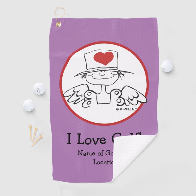 Heart Fairy © Customized Lavender Golf Towel (InSitu)