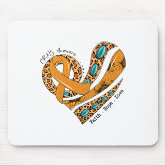 Heart Faith Hope Love Orange Ribbon Crps Awareness Mouse Pad