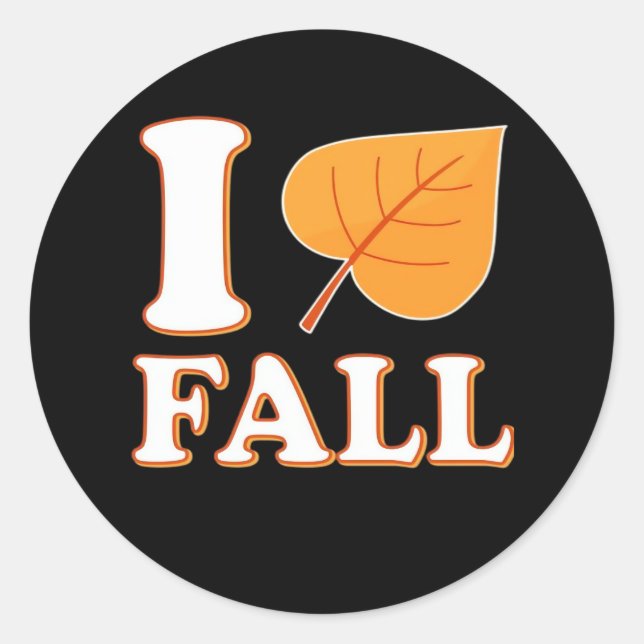 Heart Fall It’s Fall Y’all Creative Casual Classic Round Sticker (Front)