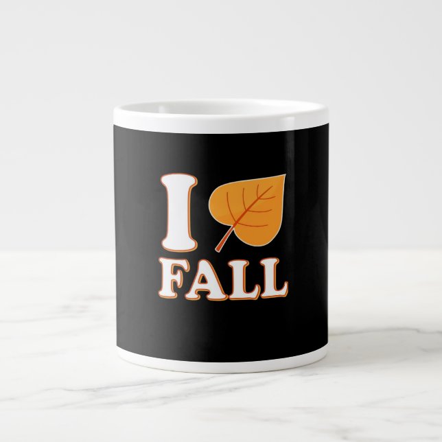 Heart Fall It’s Fall Y’all Creative Casual Large Coffee Mug (Front)