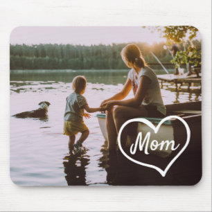 Heart Family Photo Script Custom Gift Mouse Pad