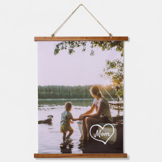 Heart Family Photo Script Custom Gift Panel Hanging Tapestry