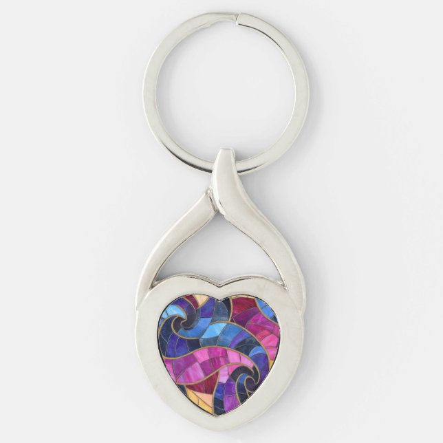 Heart Fancy Mosaic Keychain  (Front)