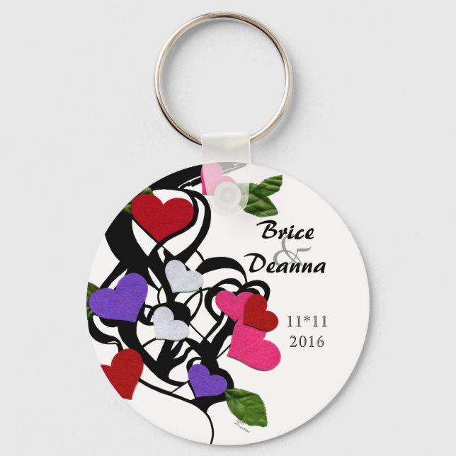 Heart Felt Wedding Favour Keychain (Front)