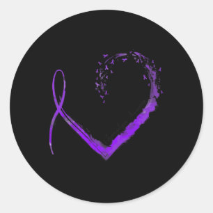 Heart Fibromyalgia Awareness  Classic Round Sticker