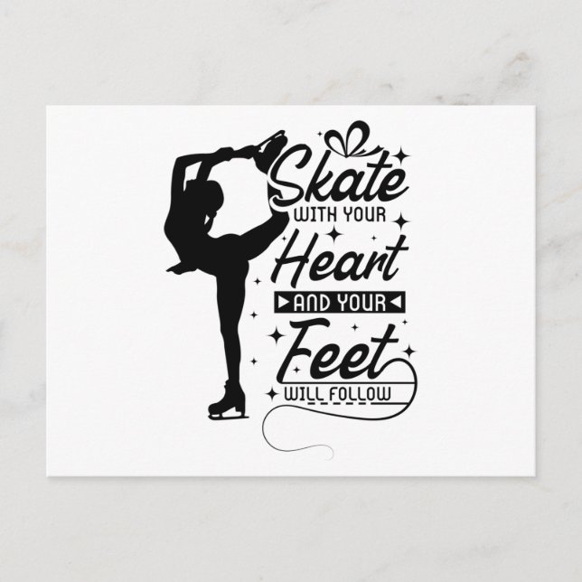 Heart Figure Skating Postcard (Front)