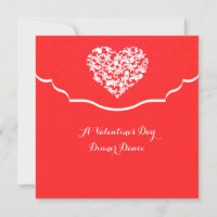 Heart Filigree Red Valentine's Invitation