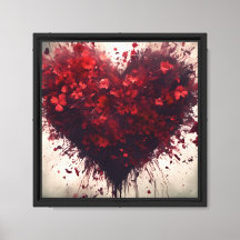 Heart Filled with Bursting Red Flowers