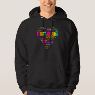 Heart First Grade Team Teacher Student Back To Sch Hoodie