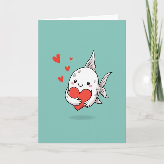 Heart Fish Love Card (Front)