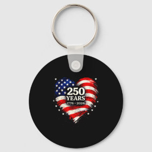 Heart flag 250 years of freedom design usa 1776 to keychain