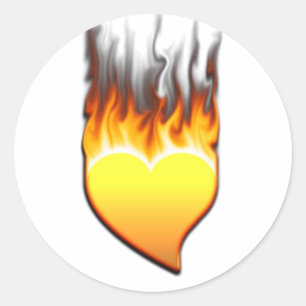 Heart flame design I Classic Round Sticker